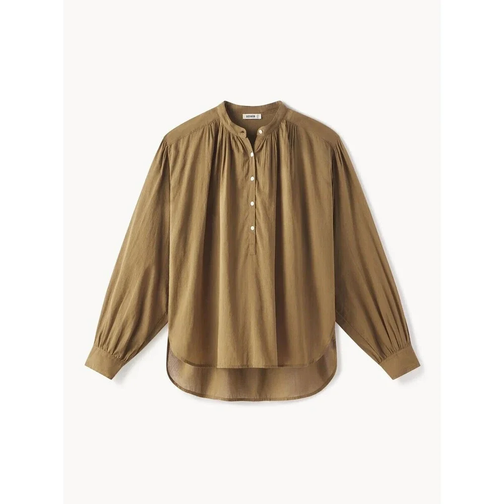 Buck Mason Heirloom Cotton Ojai Shirt Tunic Top Bronze Brown Oversized S 285929 - Picture 5 of 9